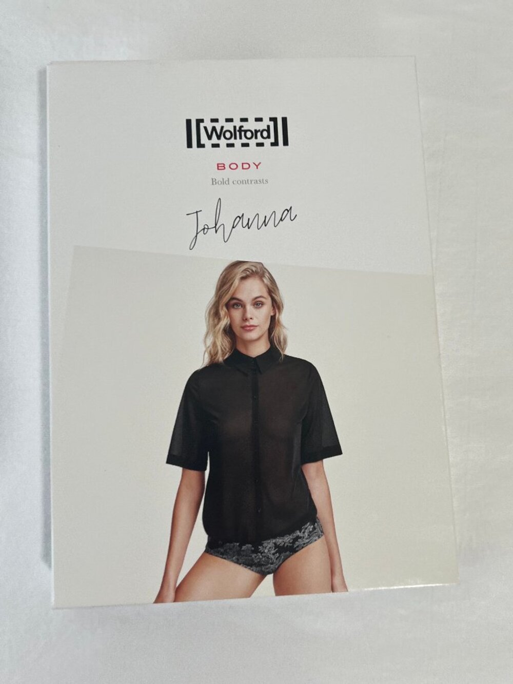 Wolford Johanna Bodysuit - Sheer Black Top, Black & Silver Bottoms